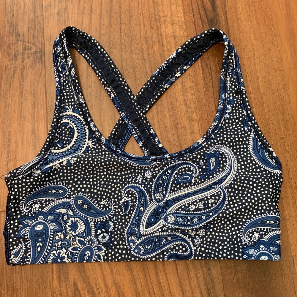 Blue Paisley Sports Bra